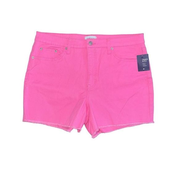 crown & ivy Pants - NWT CROWN & IVY Pink Denim Shorts Size 16